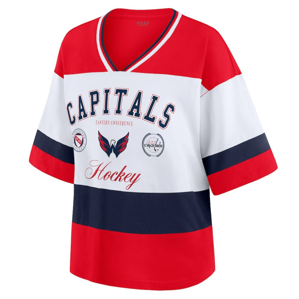 Washington Capitals WEAR by Erin Andrews Women's Jersey Style Tee For Sale