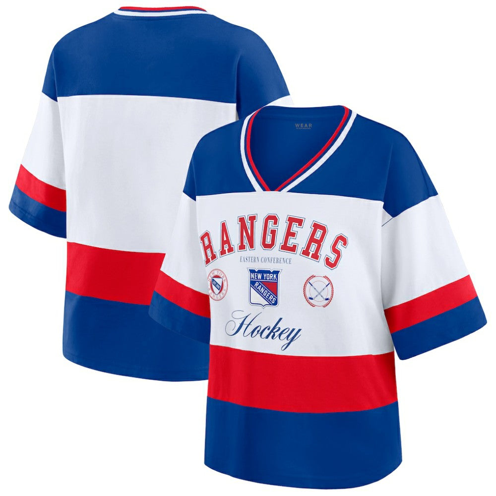 New York Rangers WEAR by Erin Andrews Women's Jersey Style Tee Discount