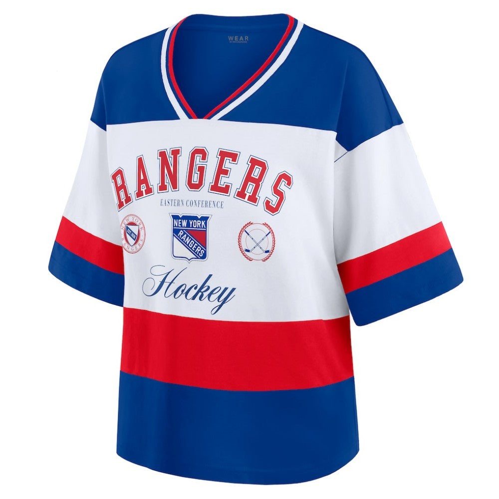 New York Rangers WEAR by Erin Andrews Women's Jersey Style Tee Discount