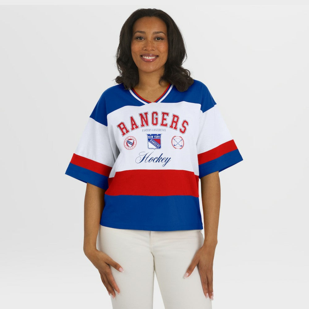 New York Rangers WEAR by Erin Andrews Women's Jersey Style Tee Discount