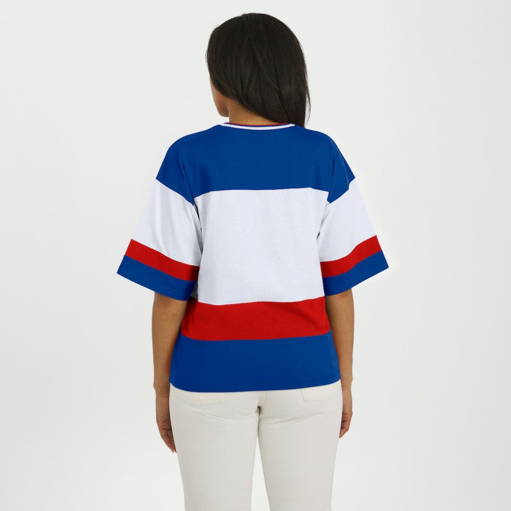 New York Rangers WEAR by Erin Andrews Women's Jersey Style Tee Discount