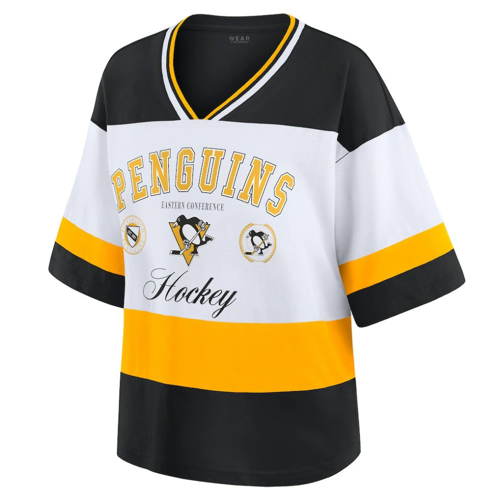 Pittsburgh Penguins WEAR by Erin Andrews Women's Jersey Style Tee Sale