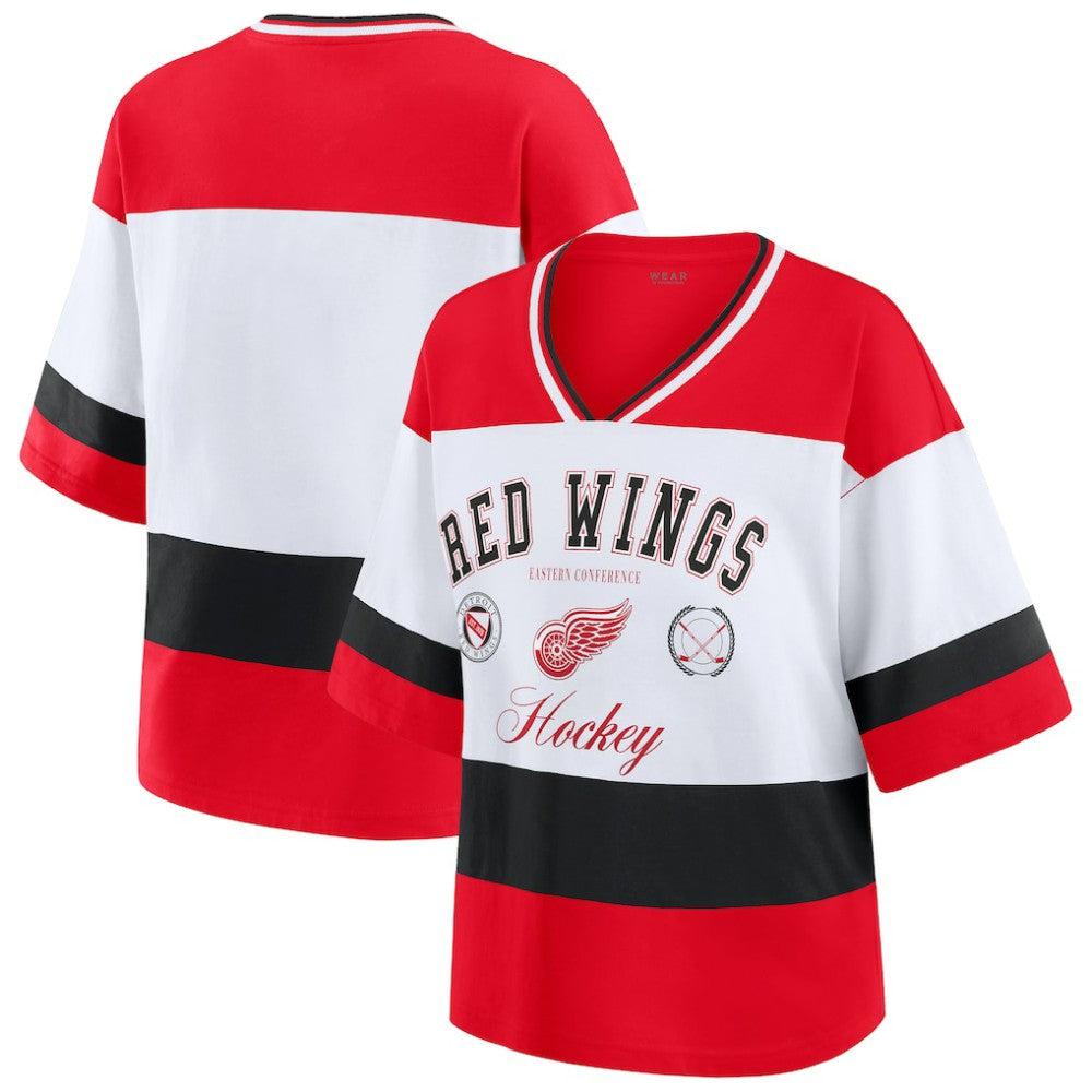 Detroit Red Wings WEAR by Erin Andrews Women's Jersey Style Tee On Sale