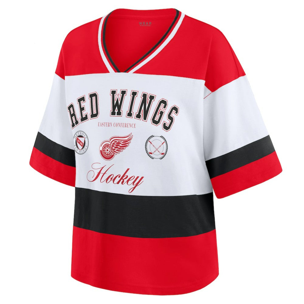Detroit Red Wings WEAR by Erin Andrews Women's Jersey Style Tee On Sale