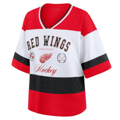 Detroit Red Wings WEAR by Erin Andrews Women's Jersey Style Tee On Sale