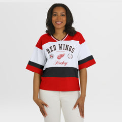 Detroit Red Wings WEAR by Erin Andrews Women's Jersey Style Tee On Sale