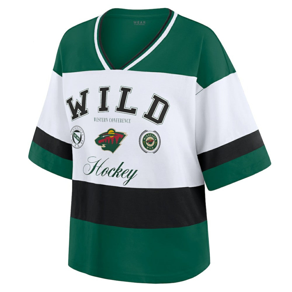 Minnesota Wild WEAR by Erin Andrews Women's Jersey Style Tee On Sale