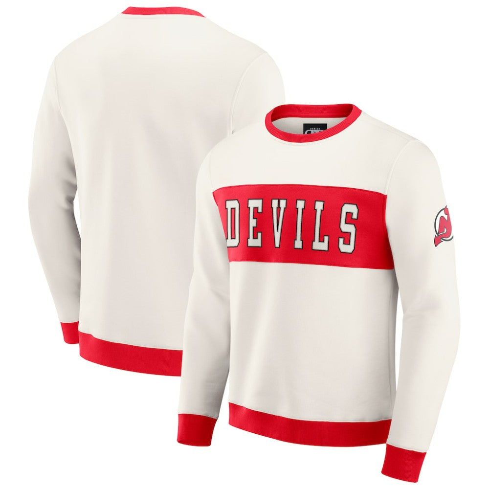 New Jersey Devils Darius Rucker Collection by Fanatics Colorblock Pullover Sweatshirt Sale