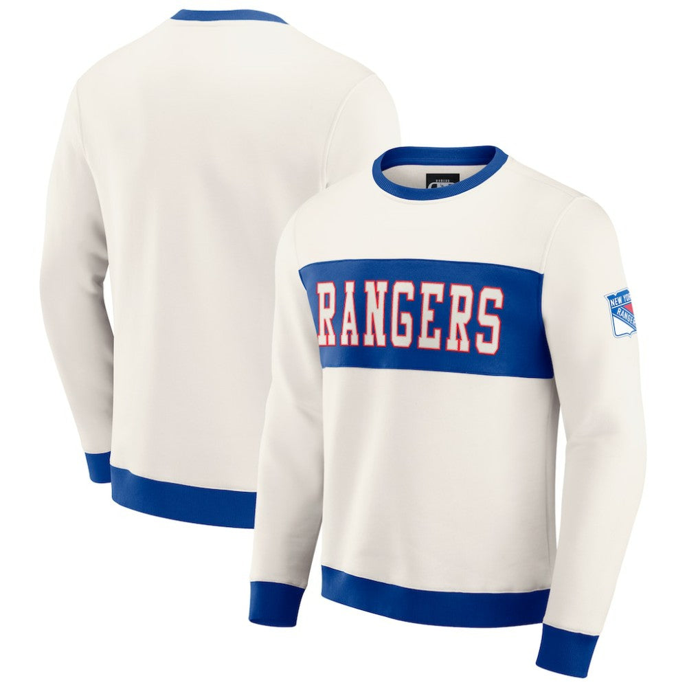 New York Rangers Darius Rucker Collection by Fanatics Colorblock Pullover Sweatshirt Outlet