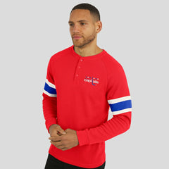 Washington Capitals Darius Rucker Collection by Fanatics Waffle-Knit Raglan Long Sleeve Henley T-Shirt Outlet