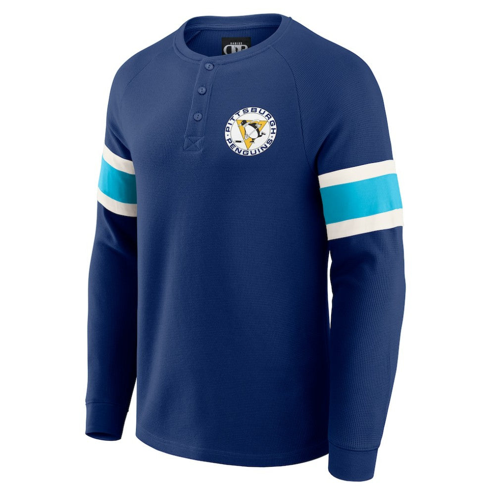Pittsburgh Penguins Darius Rucker Collection by Fanatics Waffle-Knit Raglan Long Sleeve Henley T-Shirt Discount