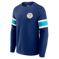 Pittsburgh Penguins Darius Rucker Collection by Fanatics Waffle-Knit Raglan Long Sleeve Henley T-Shirt Discount