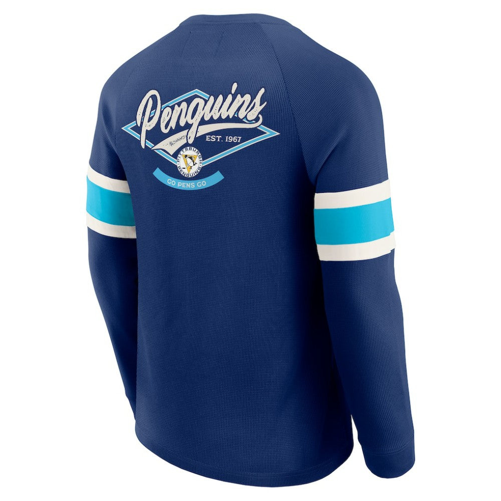 Pittsburgh Penguins Darius Rucker Collection by Fanatics Waffle-Knit Raglan Long Sleeve Henley T-Shirt Discount