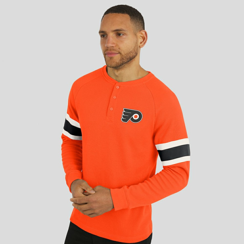 Philadelphia Flyers Darius Rucker Collection by Fanatics Waffle-Knit Raglan Long Sleeve Henley T-Shirt Outlet