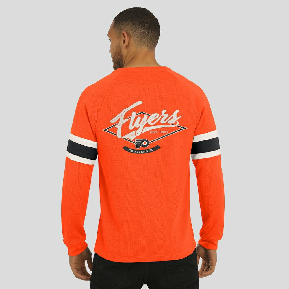 Philadelphia Flyers Darius Rucker Collection by Fanatics Waffle-Knit Raglan Long Sleeve Henley T-Shirt Outlet