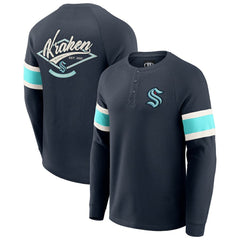 Seattle Kraken Darius Rucker Collection by Fanatics Waffle-Knit Raglan Long Sleeve Henley T-Shirt Online