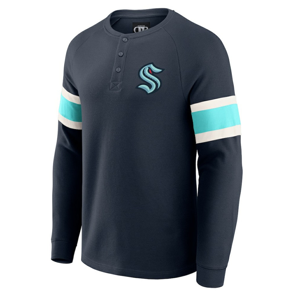 Seattle Kraken Darius Rucker Collection by Fanatics Waffle-Knit Raglan Long Sleeve Henley T-Shirt Online