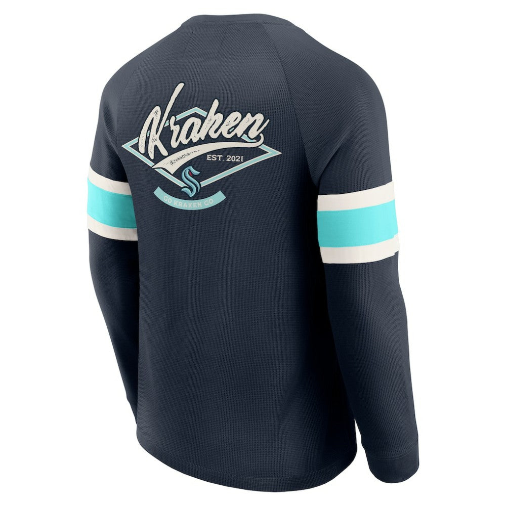 Seattle Kraken Darius Rucker Collection by Fanatics Waffle-Knit Raglan Long Sleeve Henley T-Shirt Online
