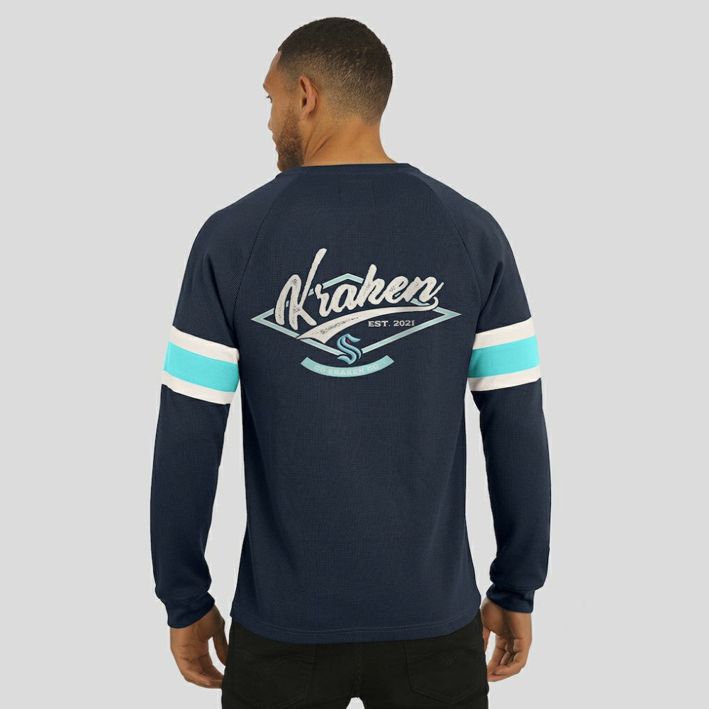 Seattle Kraken Darius Rucker Collection by Fanatics Waffle-Knit Raglan Long Sleeve Henley T-Shirt Online