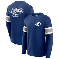 Tampa Bay Lightning Darius Rucker Collection by Fanatics Waffle-Knit Raglan Long Sleeve Henley T-Shirt For Sale