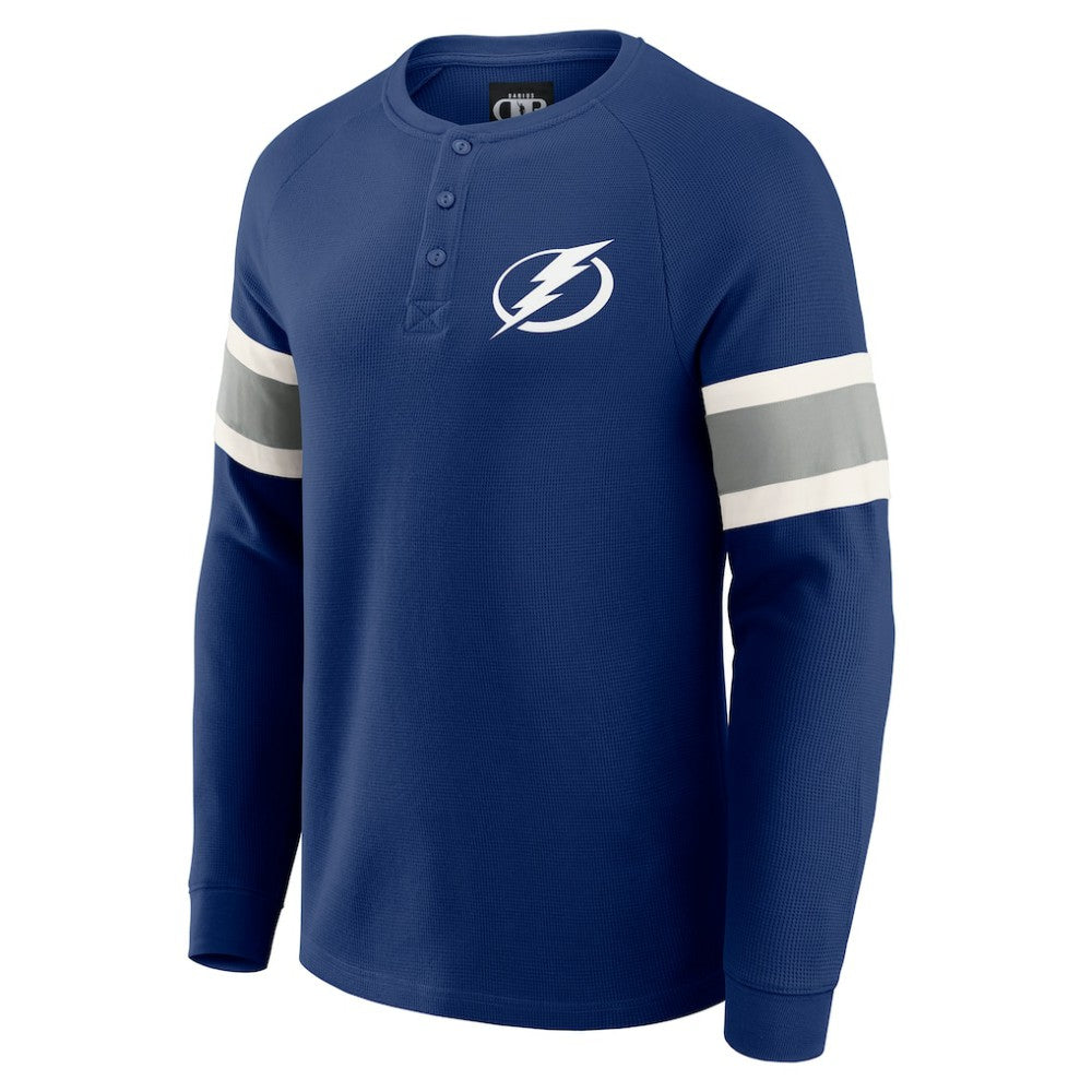 Tampa Bay Lightning Darius Rucker Collection by Fanatics Waffle-Knit Raglan Long Sleeve Henley T-Shirt For Sale