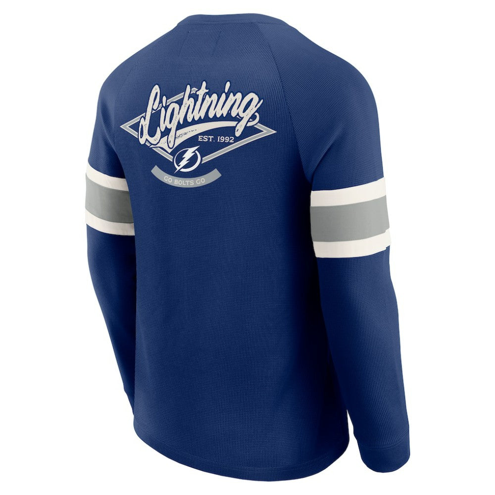 Tampa Bay Lightning Darius Rucker Collection by Fanatics Waffle-Knit Raglan Long Sleeve Henley T-Shirt For Sale