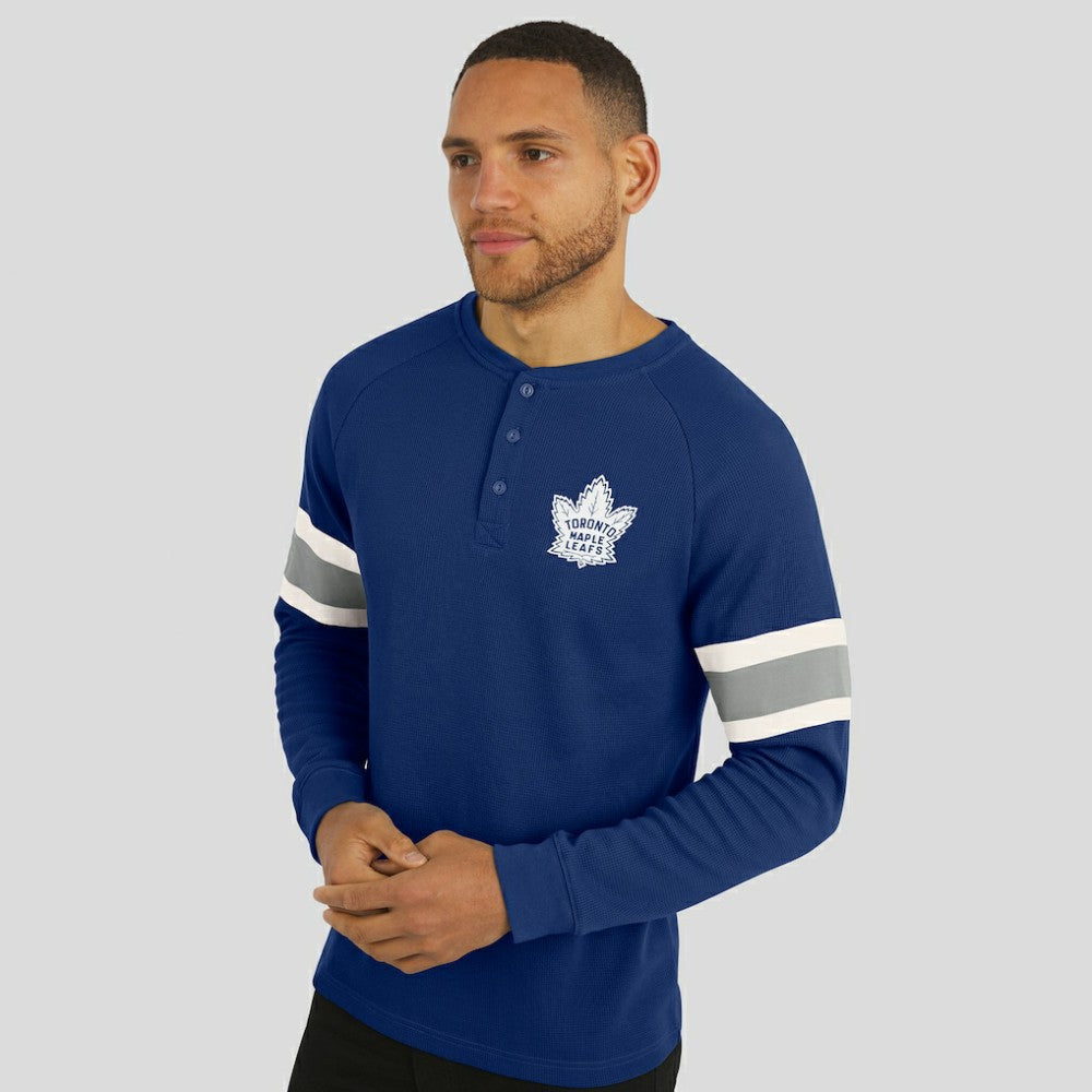 Toronto Maple Leafs Darius Rucker Collection by Fanatics Waffle-Knit Raglan Long Sleeve Henley T-Shirt Discount