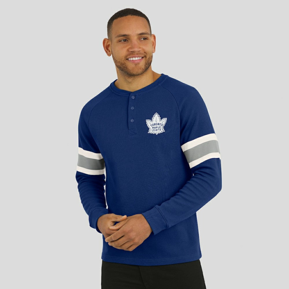 Toronto Maple Leafs Darius Rucker Collection by Fanatics Waffle-Knit Raglan Long Sleeve Henley T-Shirt Discount
