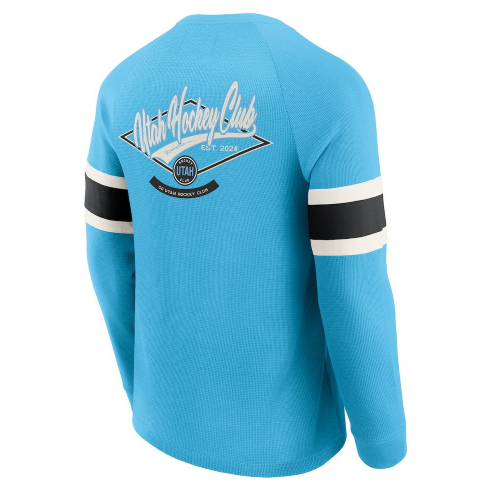 Utah Hockey Club Darius Rucker Collection by Fanatics Waffle-Knit Raglan Long Sleeve Henley T-Shirt For Sale