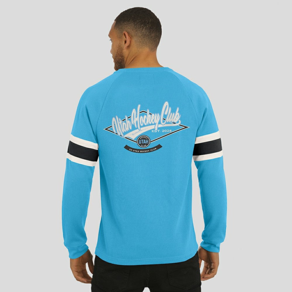 Utah Hockey Club Darius Rucker Collection by Fanatics Waffle-Knit Raglan Long Sleeve Henley T-Shirt For Sale