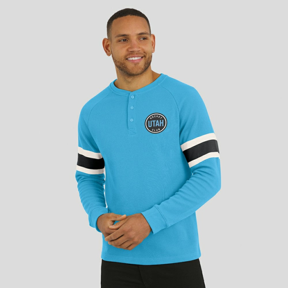 Utah Hockey Club Darius Rucker Collection by Fanatics Waffle-Knit Raglan Long Sleeve Henley T-Shirt For Sale