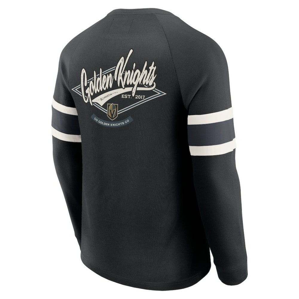 Vegas Golden Knights Darius Rucker Collection by Fanatics Waffle-Knit Raglan Long Sleeve Henley T-Shirt For Sale