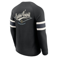 Vegas Golden Knights Darius Rucker Collection by Fanatics Waffle-Knit Raglan Long Sleeve Henley T-Shirt For Sale