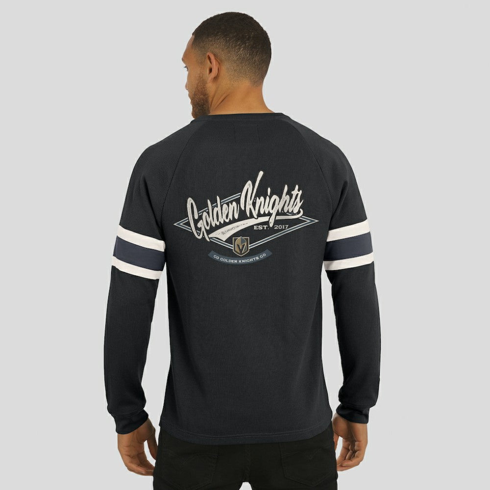 Vegas Golden Knights Darius Rucker Collection by Fanatics Waffle-Knit Raglan Long Sleeve Henley T-Shirt For Sale