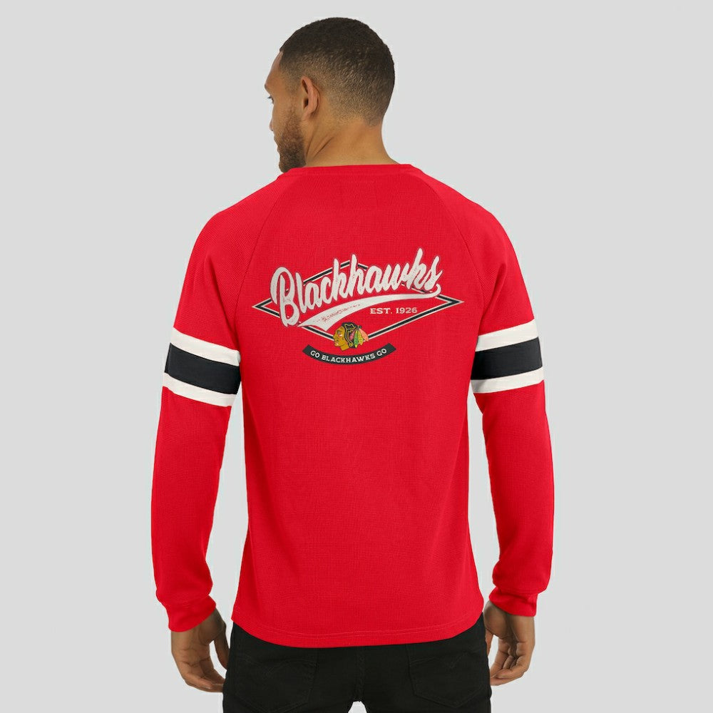 Chicago Blackhawks Darius Rucker Collection by Fanatics Waffle-Knit Raglan Long Sleeve Henley T-Shirt Online