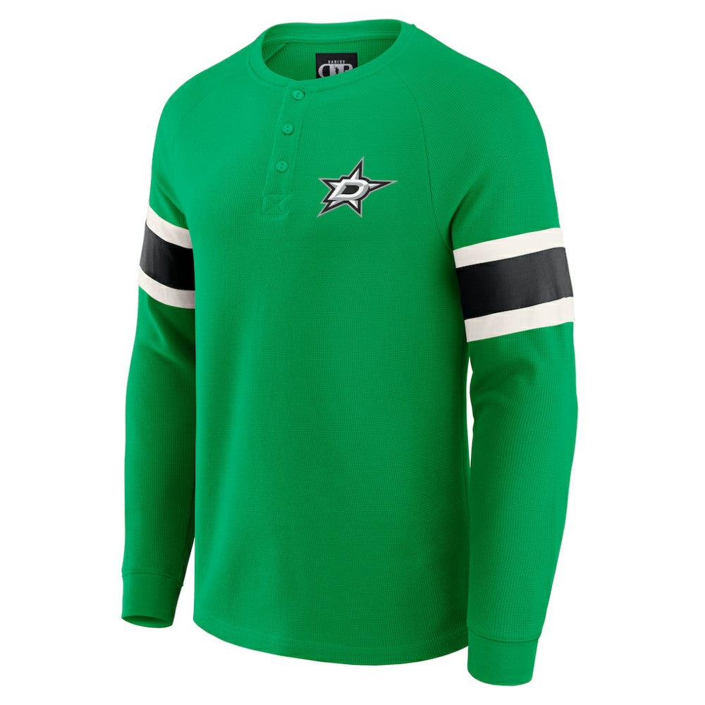 Dallas Stars Darius Rucker Collection by Fanatics Waffle-Knit Raglan Long Sleeve Henley T-Shirt On Sale