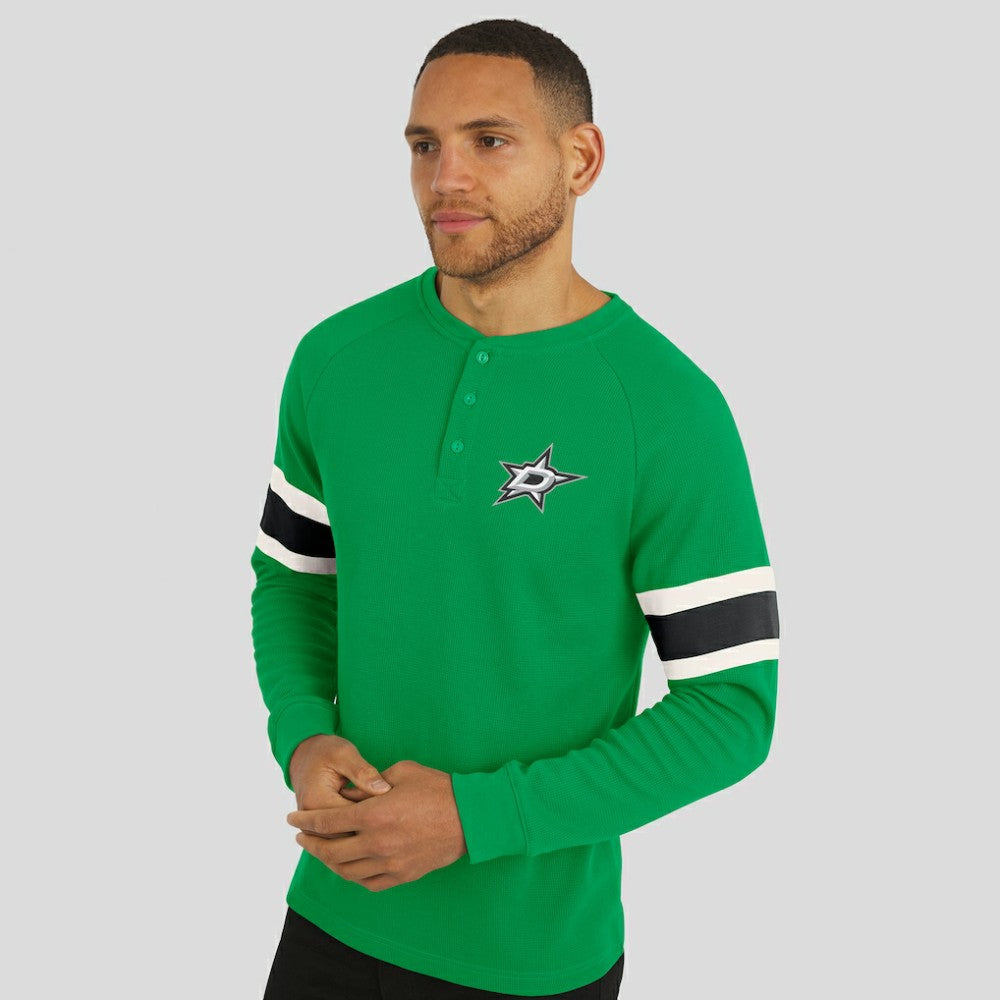 Dallas Stars Darius Rucker Collection by Fanatics Waffle-Knit Raglan Long Sleeve Henley T-Shirt On Sale