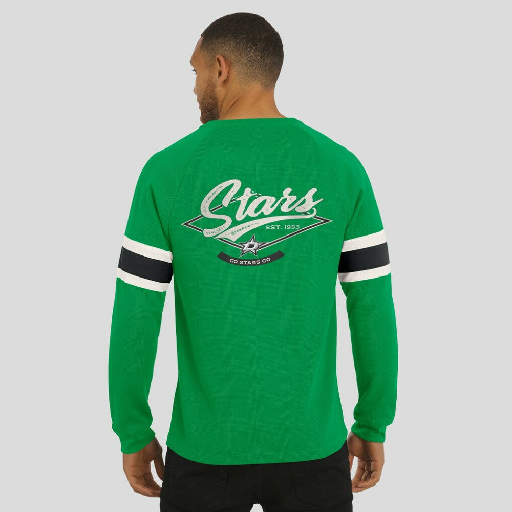 Dallas Stars Darius Rucker Collection by Fanatics Waffle-Knit Raglan Long Sleeve Henley T-Shirt On Sale