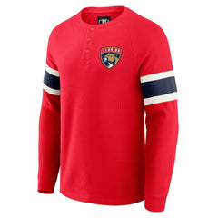 Florida Panthers Darius Rucker Collection by Fanatics Waffle-Knit Raglan Long Sleeve Henley T-Shirt Discount