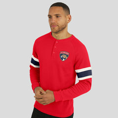 Florida Panthers Darius Rucker Collection by Fanatics Waffle-Knit Raglan Long Sleeve Henley T-Shirt Discount