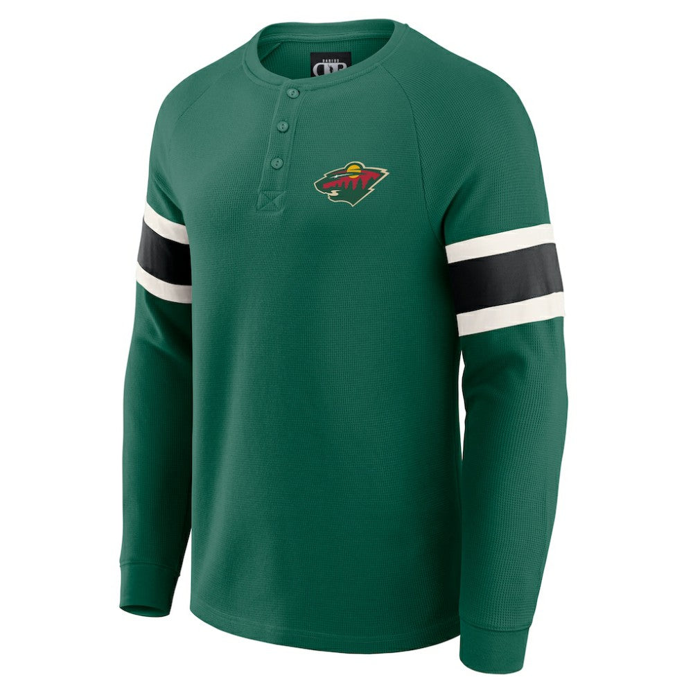 Minnesota Wild Darius Rucker Collection by Fanatics Waffle-Knit Raglan Long Sleeve Henley T-Shirt Online