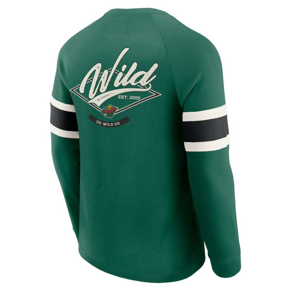 Minnesota Wild Darius Rucker Collection by Fanatics Waffle-Knit Raglan Long Sleeve Henley T-Shirt Online