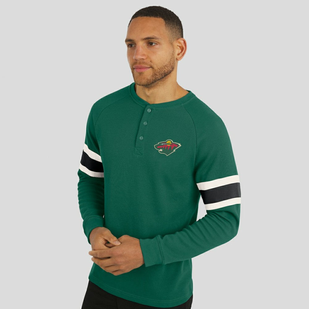 Minnesota Wild Darius Rucker Collection by Fanatics Waffle-Knit Raglan Long Sleeve Henley T-Shirt Online