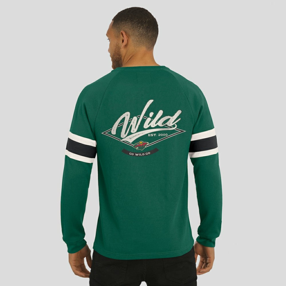 Minnesota Wild Darius Rucker Collection by Fanatics Waffle-Knit Raglan Long Sleeve Henley T-Shirt Online
