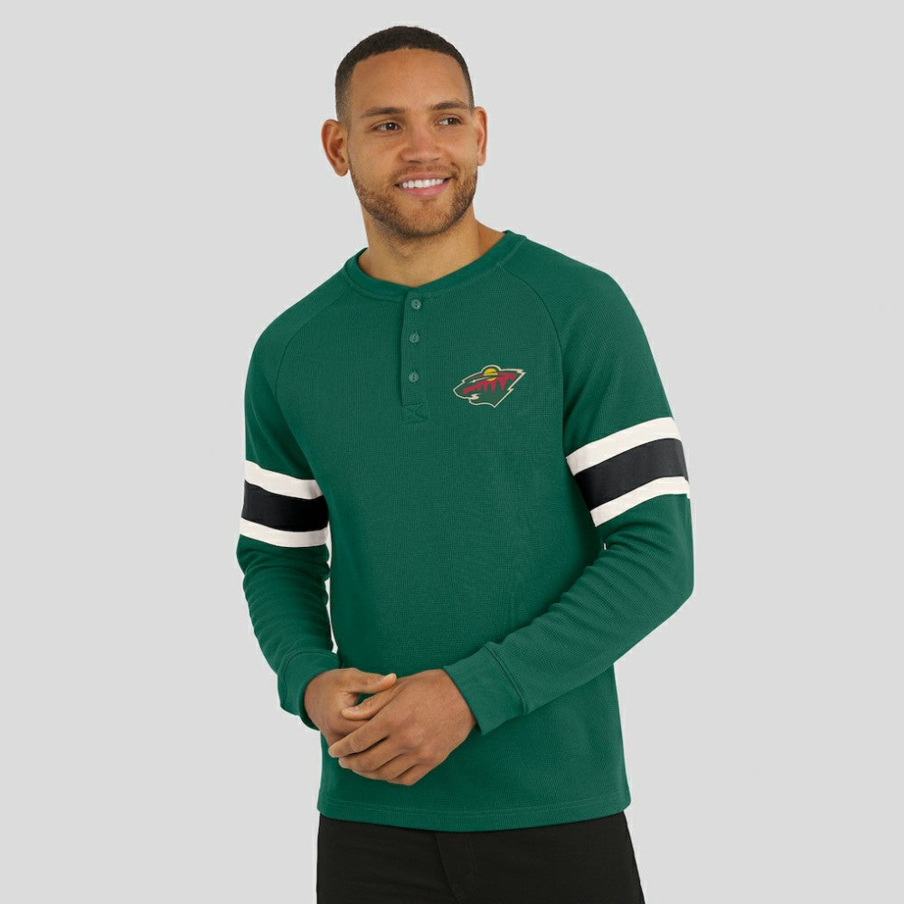 Minnesota Wild Darius Rucker Collection by Fanatics Waffle-Knit Raglan Long Sleeve Henley T-Shirt Online