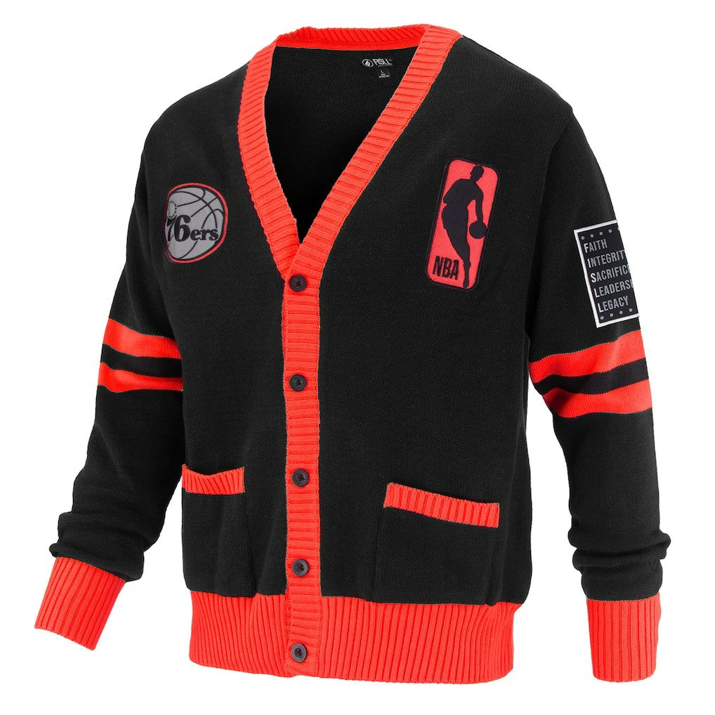 Philadelphia 76ers FISLL Unisex Logoman Shadow Collection Full-Button Cardigan Sweater Online