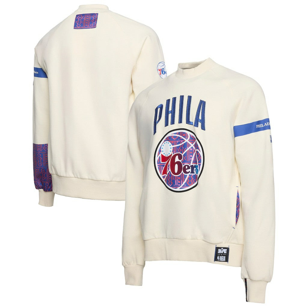 Philadelphia 76ers NBA x Two Hype Culture & Hoops Collection Premium Pullover Sweatshirt - Cream cheap Online