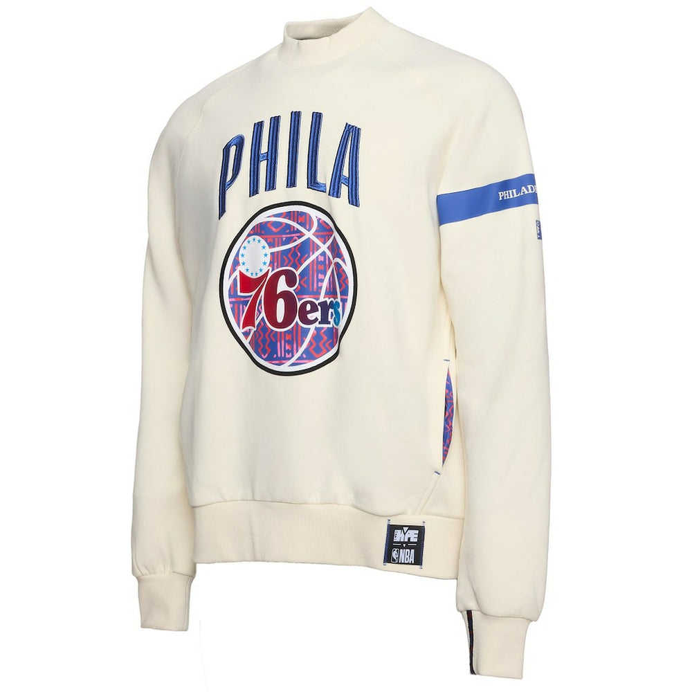 Philadelphia 76ers NBA x Two Hype Culture & Hoops Collection Premium Pullover Sweatshirt - Cream cheap Online