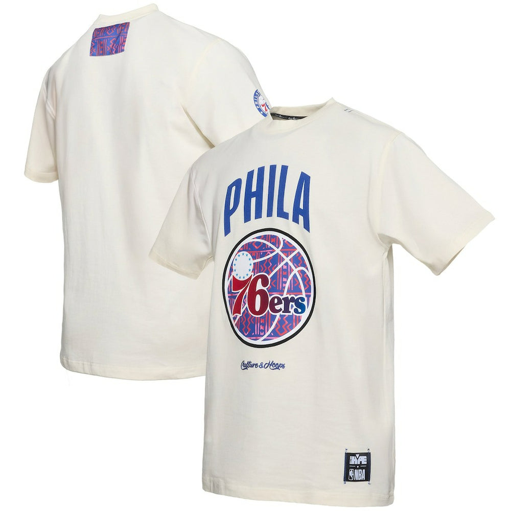 Philadelphia 76ers NBA x Two Hype Culture & Hoops Collection Premium T-Shirt - Cream online Online