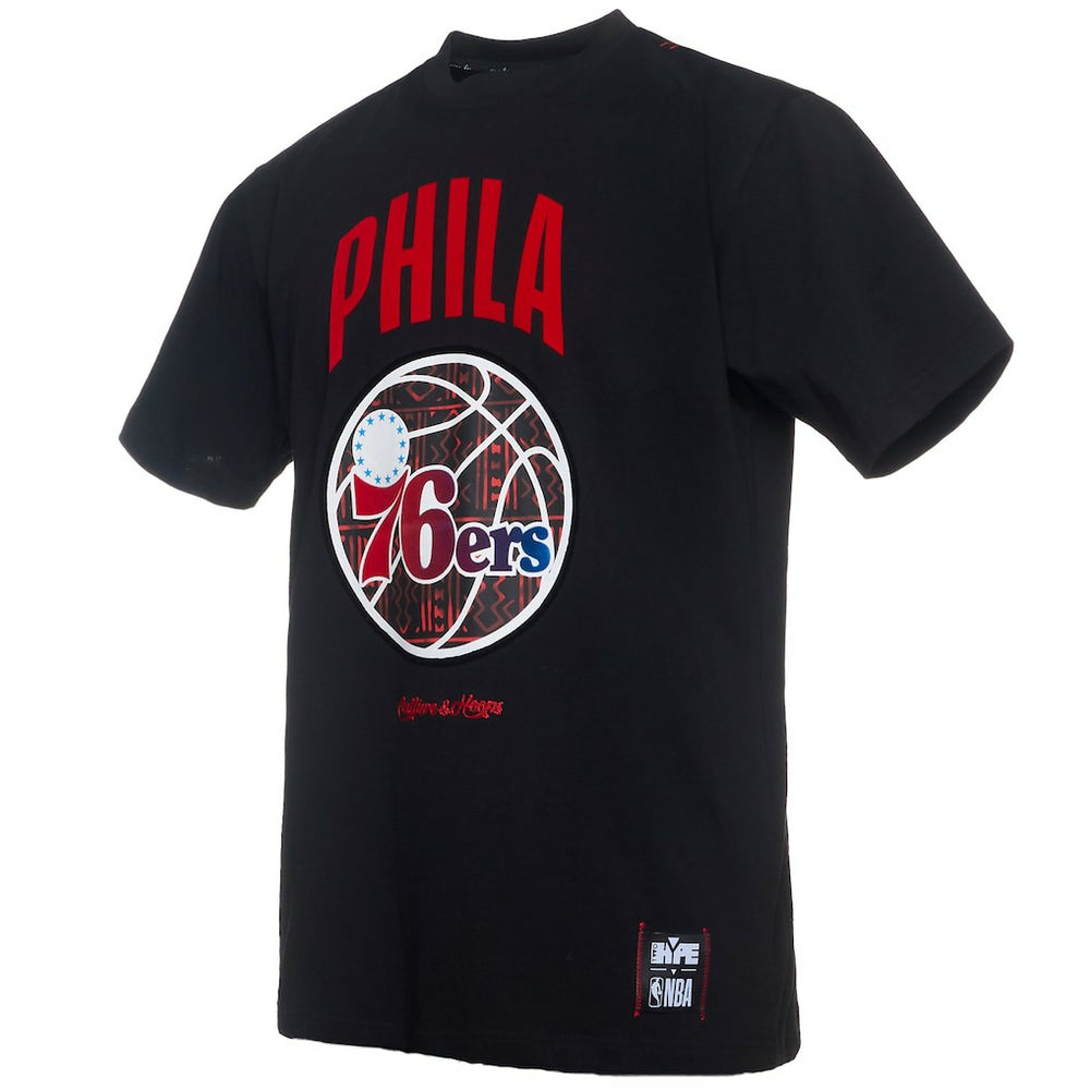 Philadelphia 76ers NBA x Two Hype Culture & Hoops Collection Premium T-Shirt - Black shop Discount